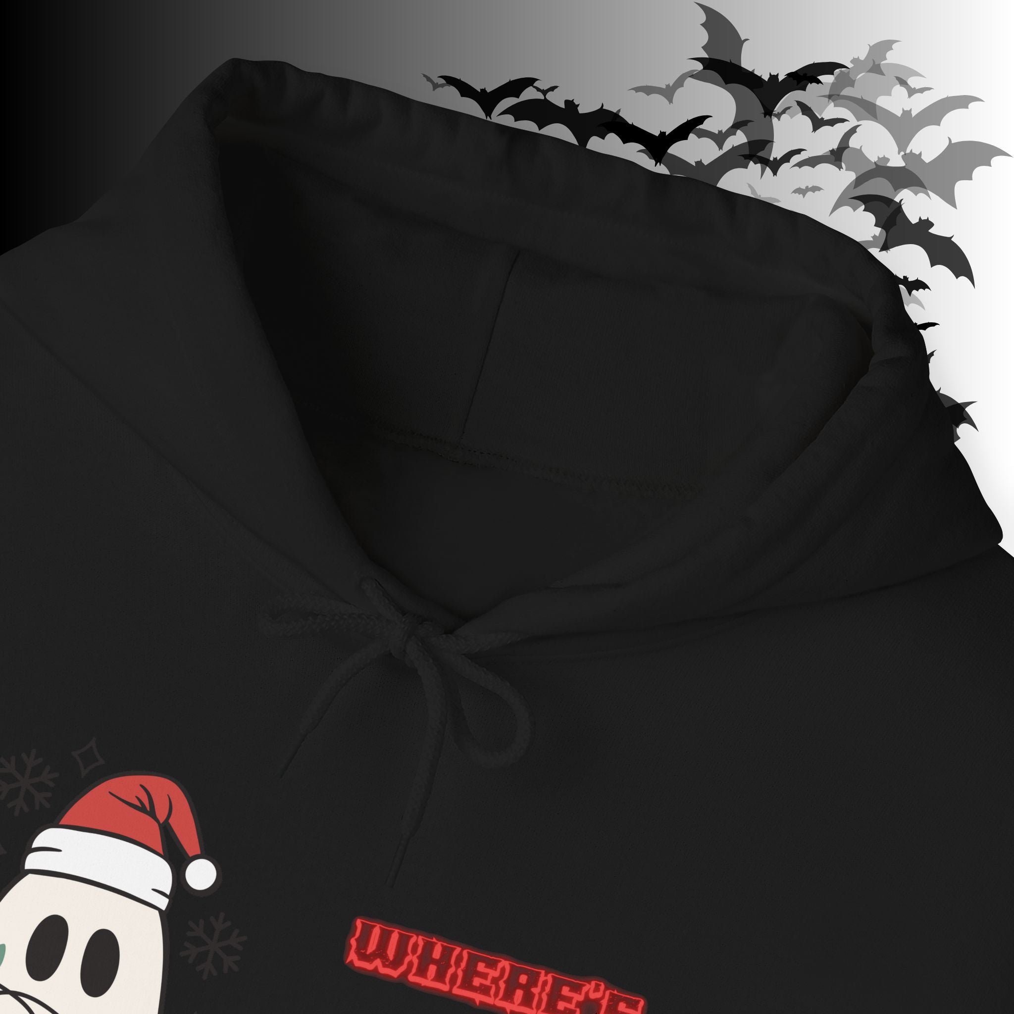 Where's Your Decorations Ghost Hoodie — Funny Gothic Christmas Pullover