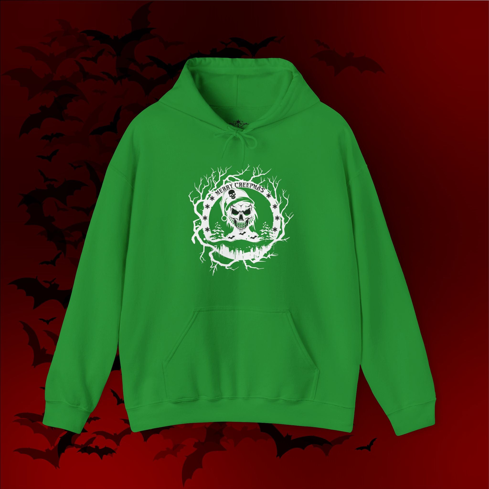 Merry Creepmas Hoodie — Gothic Christmas Skull Santa Pullover