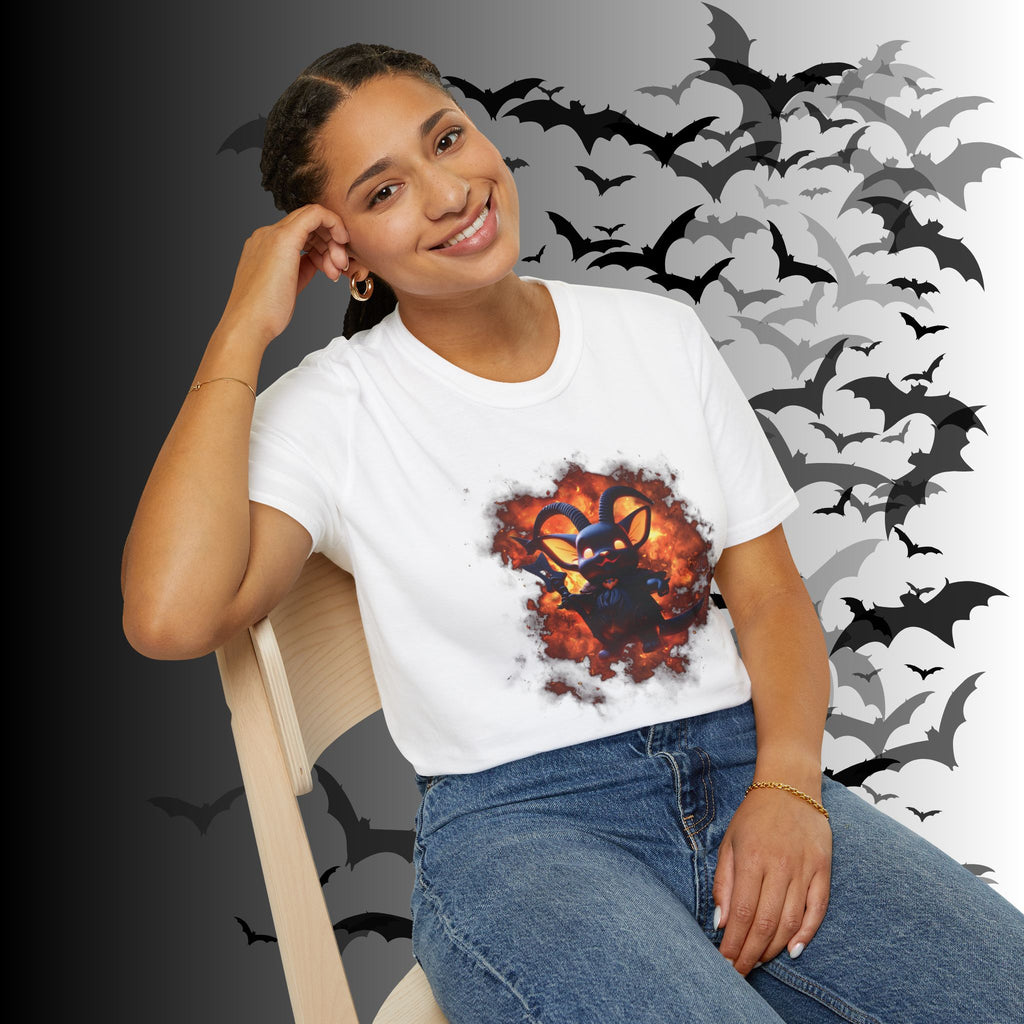 Whimsigoth Chibi Baphomet Fire T-Shirt — Gothic Occult Tee