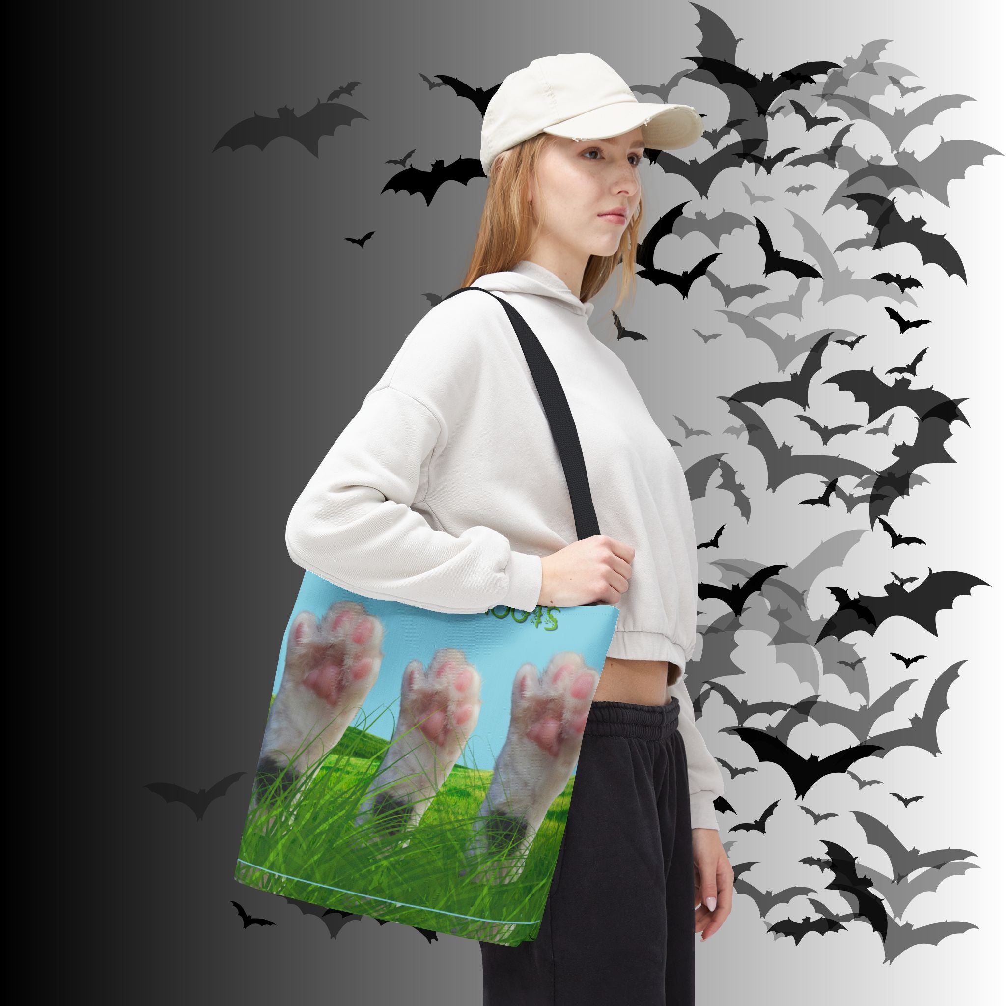 "Bean Sprouts" Cat Paws Tote Bag — Funny Cat Lover Gift