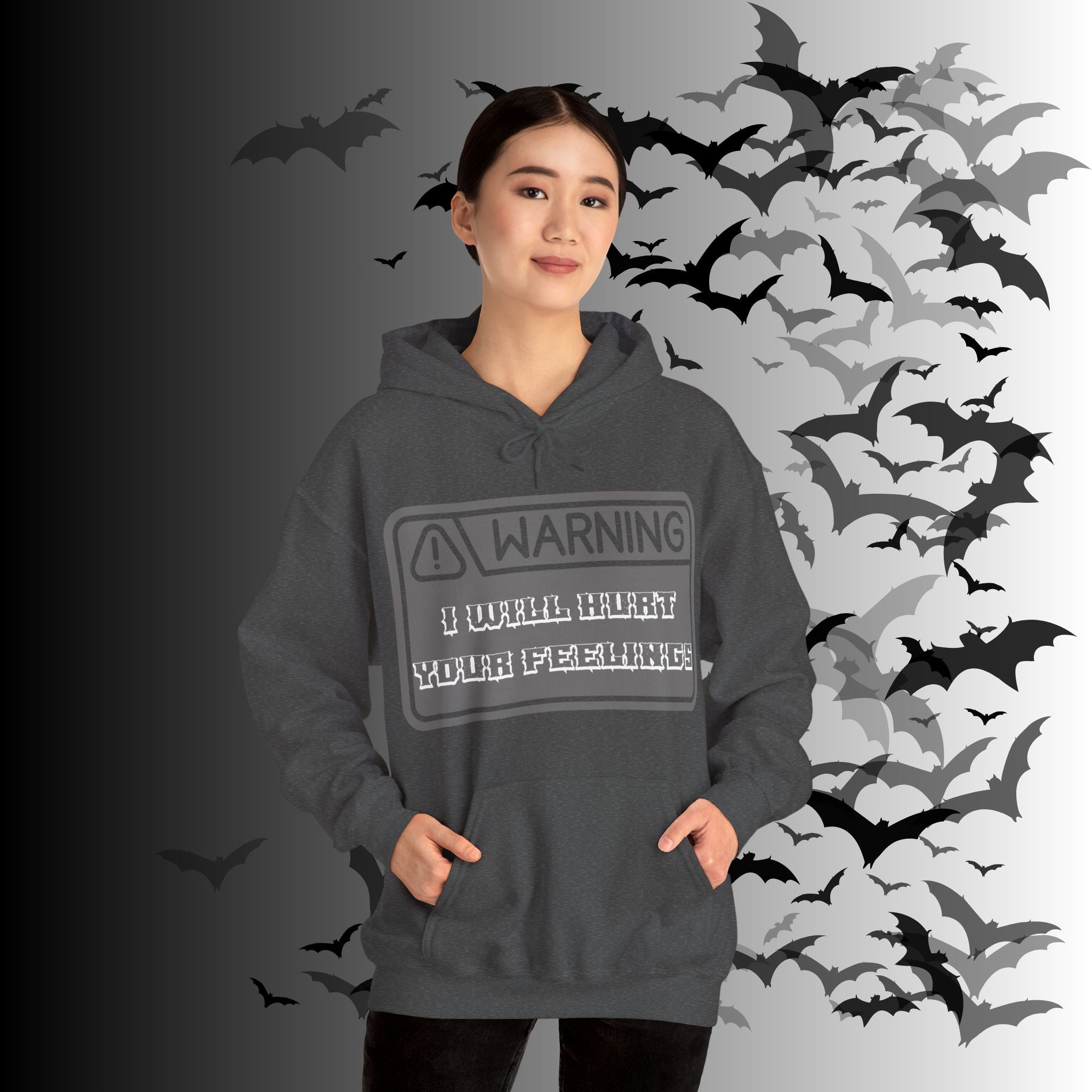 Warning I Will Hurt Your Feelings Hoodie — Funny Gothic Attitude Pullover