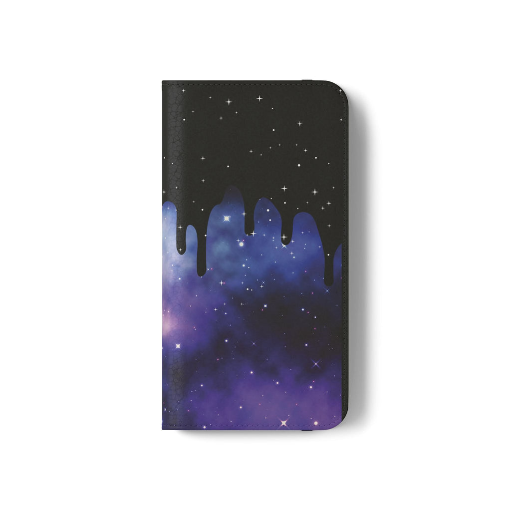 Pastel Goth Drippy Galaxy Flip Wallet Phone Case - Wallet Case for Samsung and iPhone - Gothic Style Wallet Phone Cases