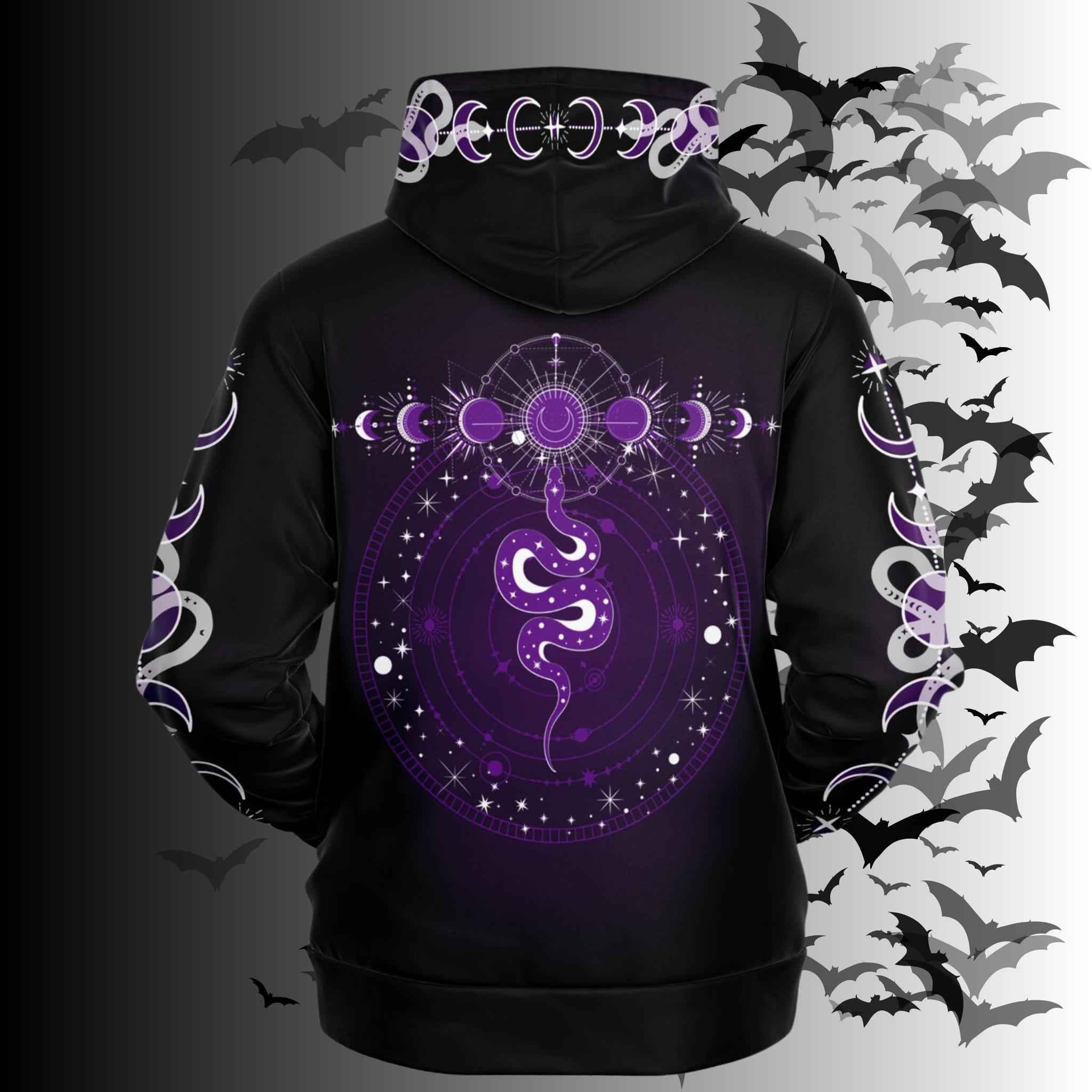Purple Celestial Serpent All Over Print Hoodie