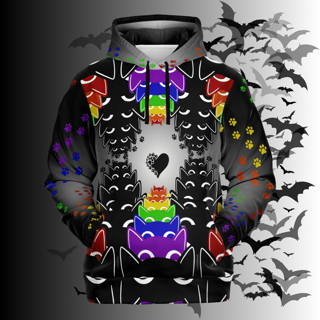 Rainbow Cats All Over Print Hoodie