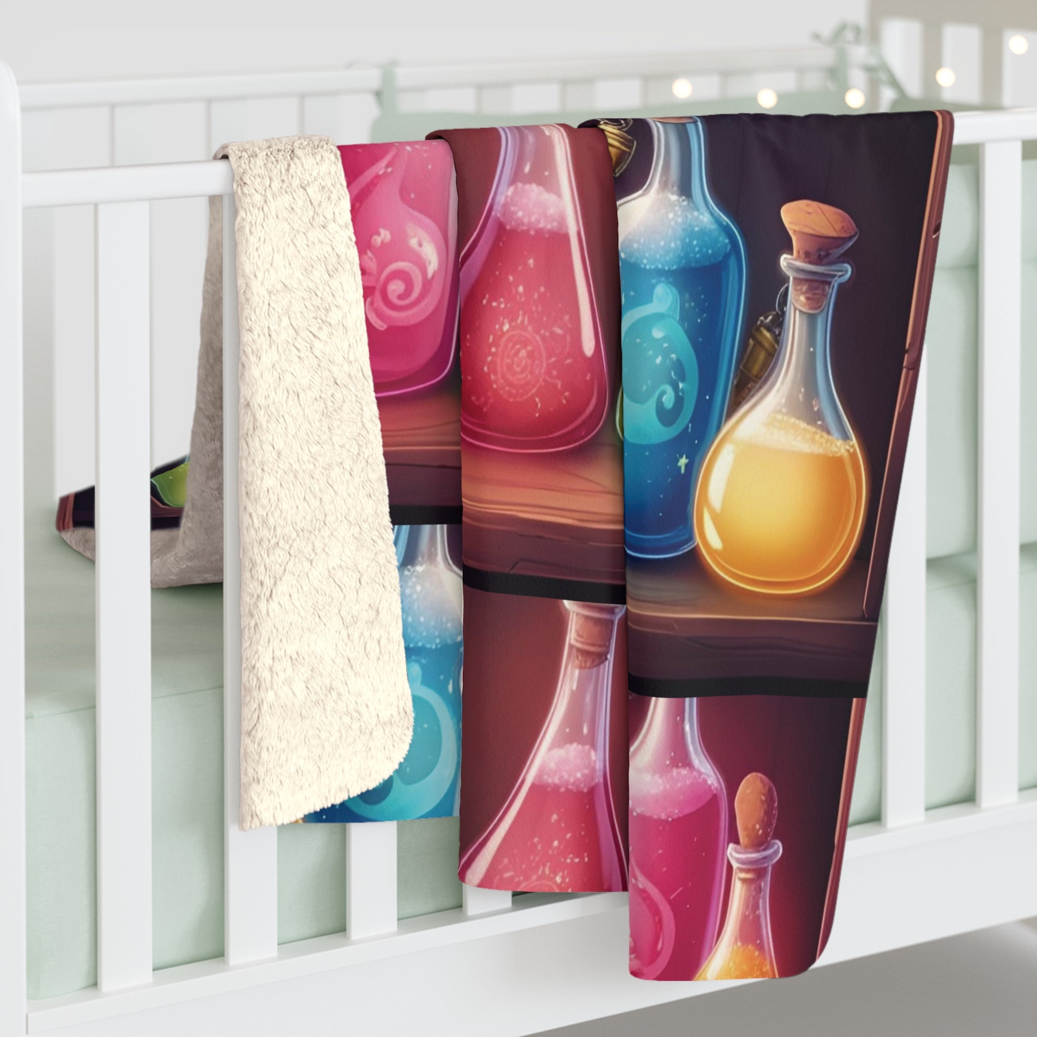 Apothecary Ghost Potion Shelf Throw Blanket — Whimsigoth Home Decor