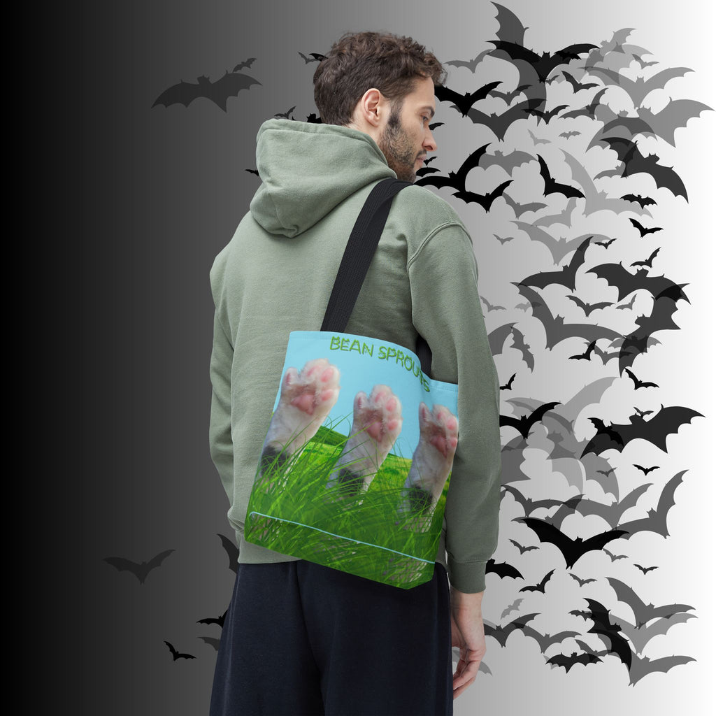 "Bean Sprouts" Cat Paws Tote Bag — Funny Cat Lover Gift