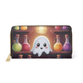 Apothecary Ghost Potion Wallet | Kawaii Spooky Faux Leather Zipper Clutch