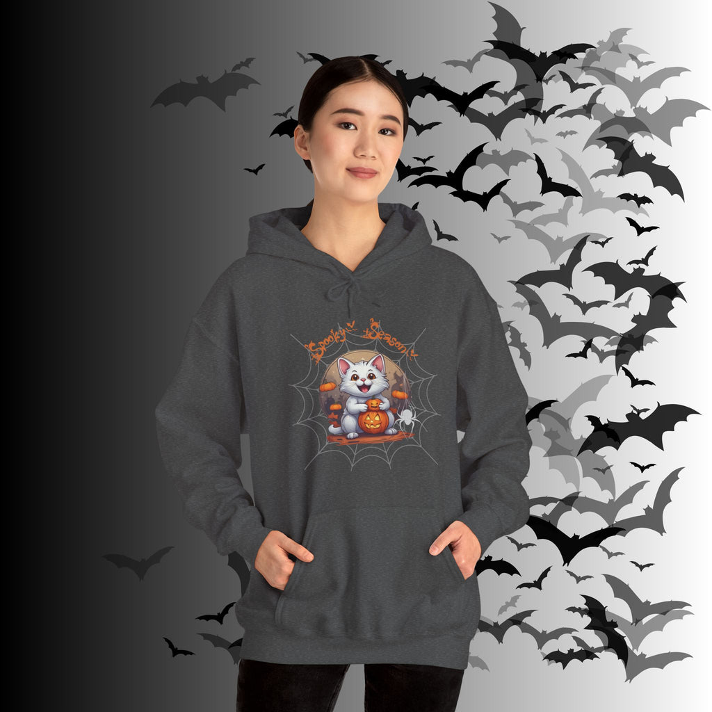 Spooky Season Cat Hoodie — Kawaii Halloween Pumpkin Pullover