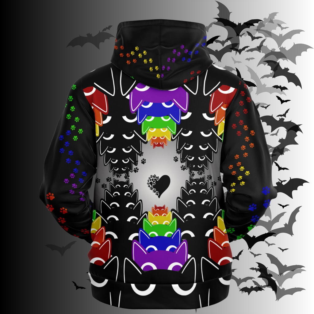 Rainbow Cats All Over Print Hoodie
