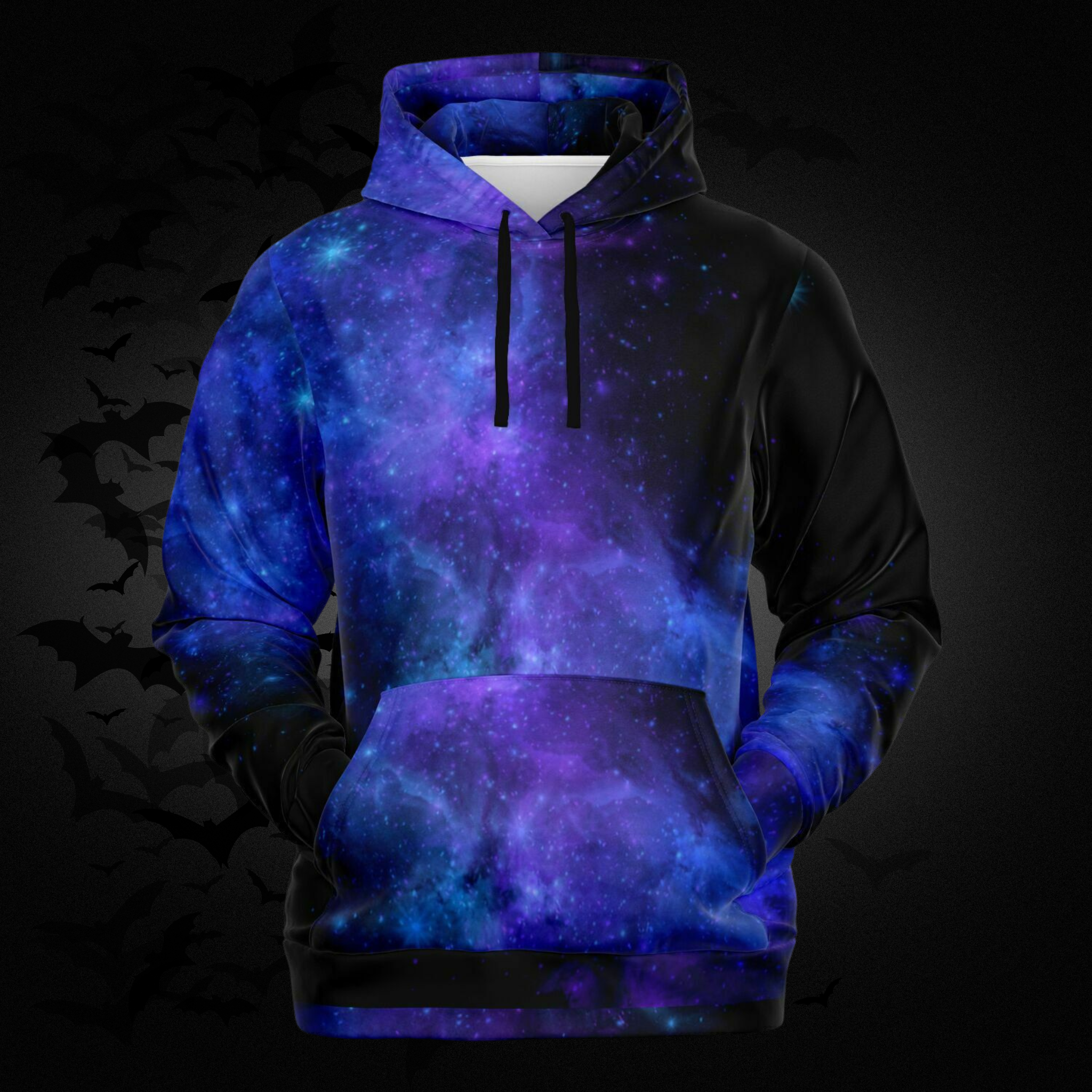 Galaxy Bat Skull All Over Print Hoodie