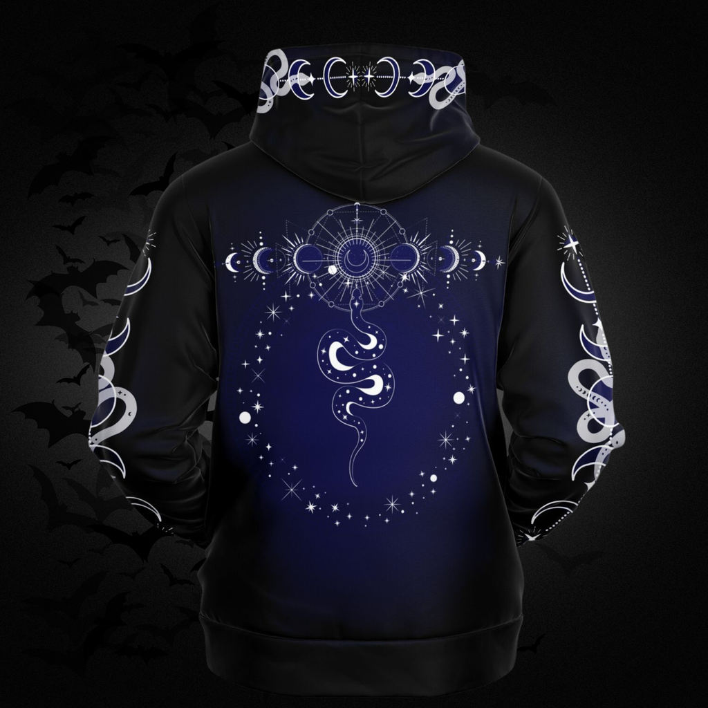 Celestial Serpent All Over Print Hoodie – Midnight Navy