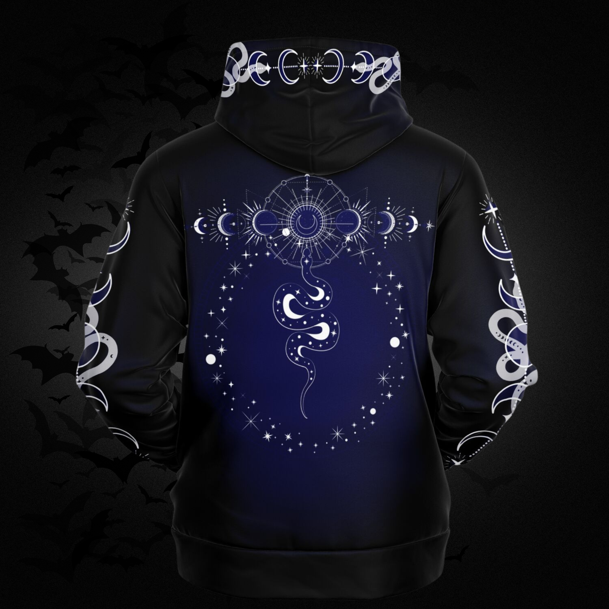 Celestial Serpent All Over Print Hoodie – Midnight Navy