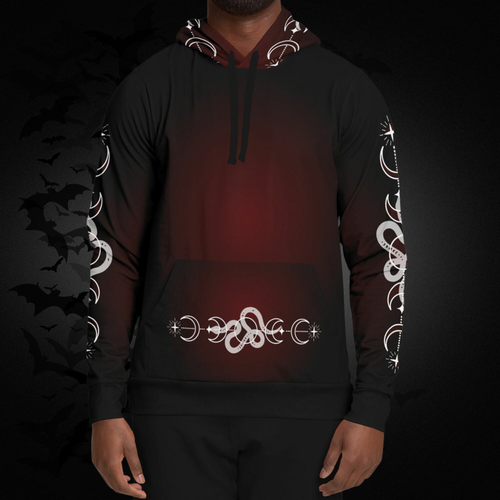 Celestial Serpent All Over Print Hoodie – Crimson