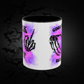 Good Morning Beautiful Fuck Off Skeleton Hands Accent Coffee Mug