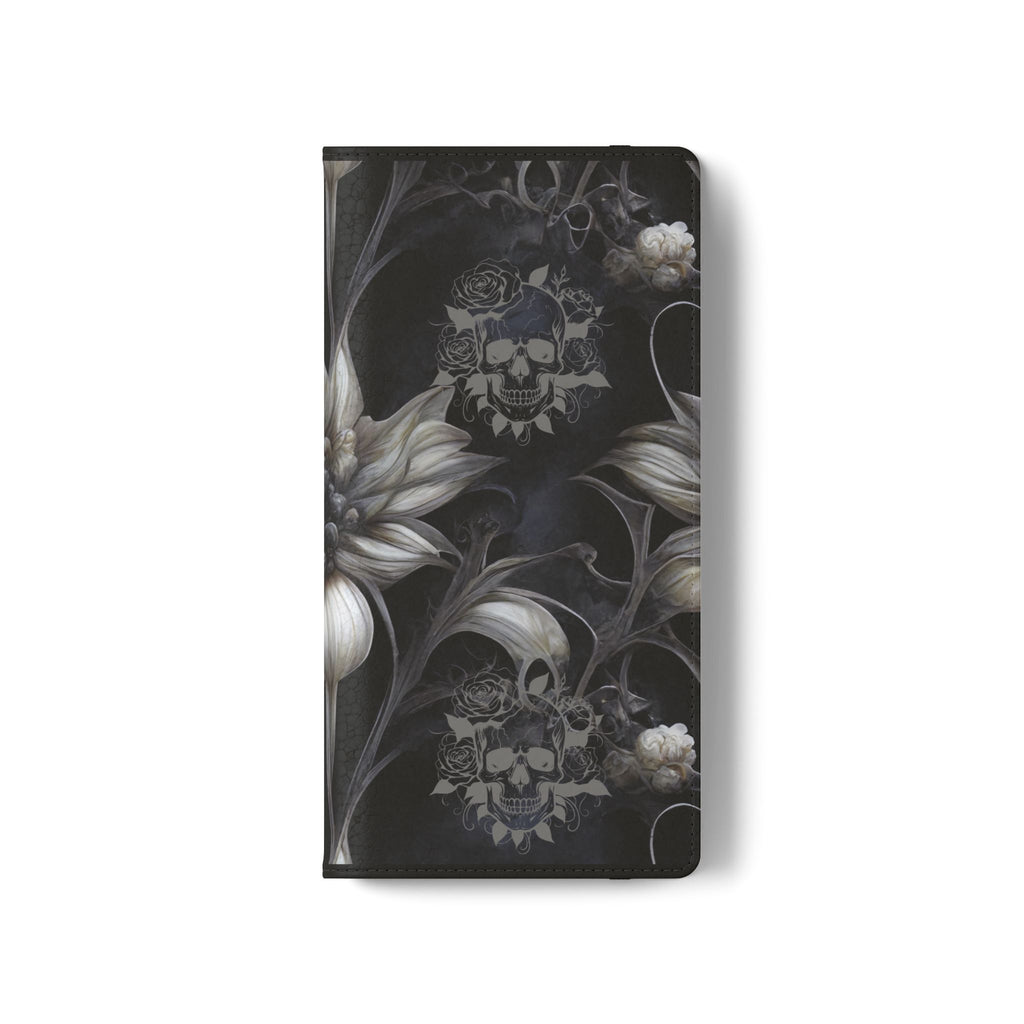 Goth Botanical Flip Wallet Case for iPhone and Samsung Galaxy Phones