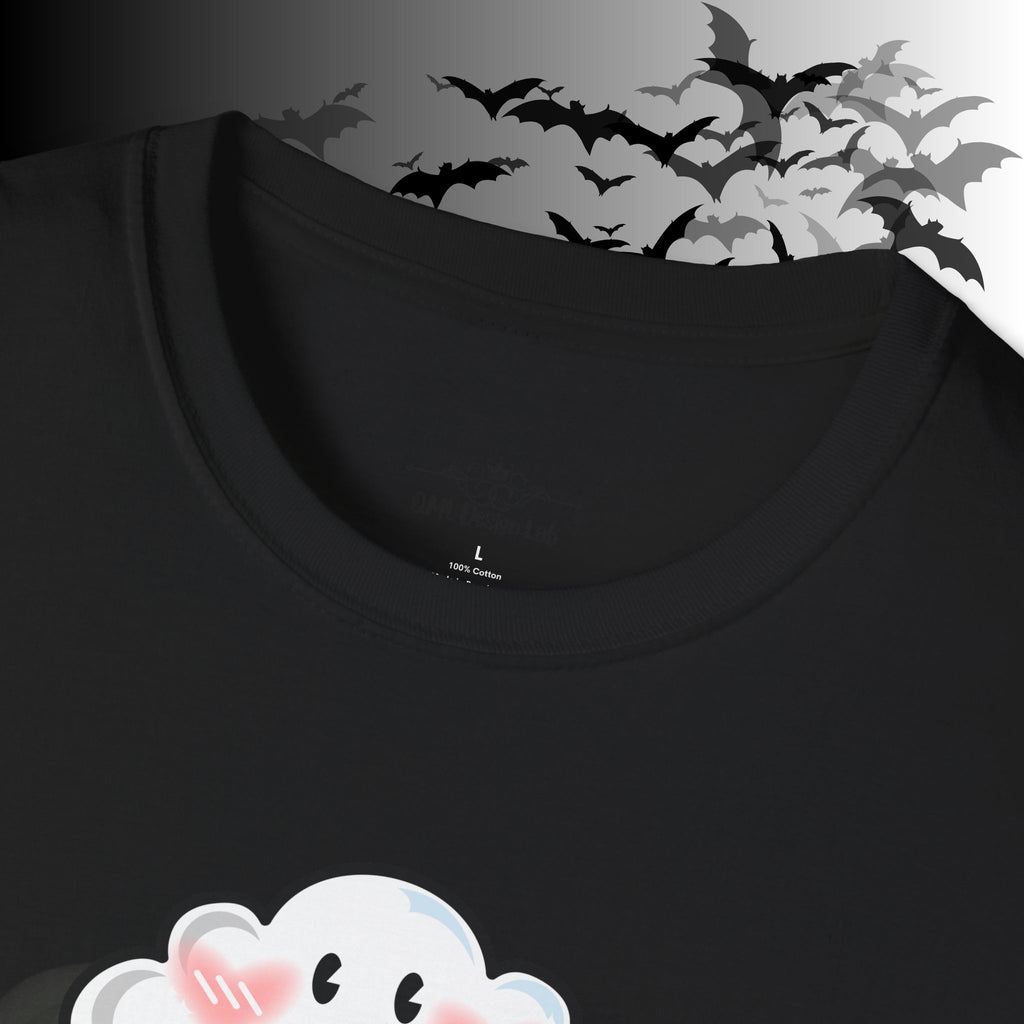 Rainbow Vomit Cloud Bat T-Shirt — Kawaii Goth Pride Unisex Tee