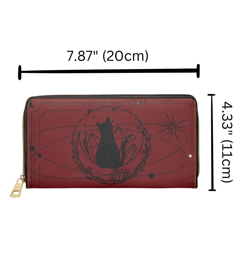 Goth Wallet Dark Academia Celestial Cat Zipper Wallet