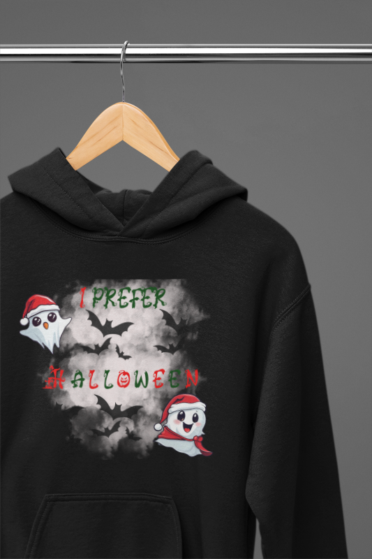 I Prefer Halloween Ghost Hoodie — Kawaii Gothic Christmas