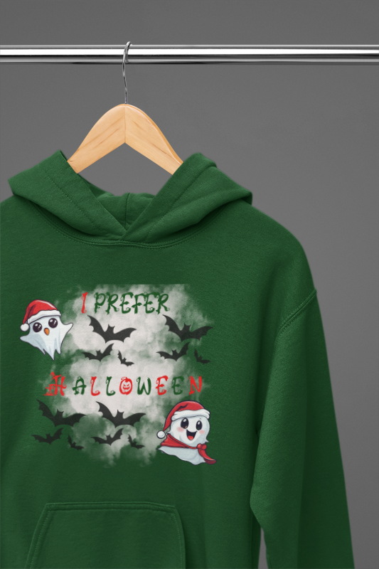 I Prefer Halloween Ghost Hoodie — Kawaii Gothic Christmas