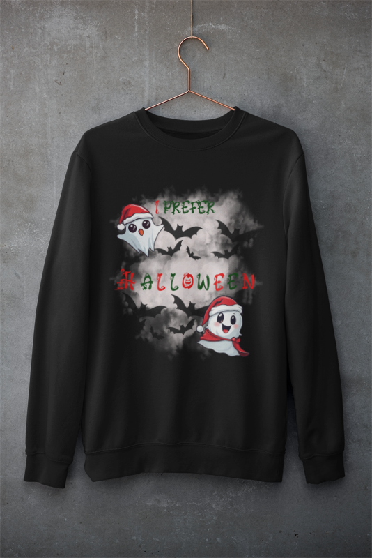 I Prefer Halloween Ghost Crewneck Sweatshirt — Kawaii Gothic Christmas