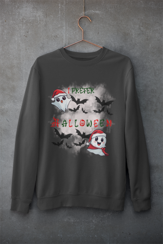 I Prefer Halloween Ghost Crewneck Sweatshirt — Kawaii Gothic Christmas