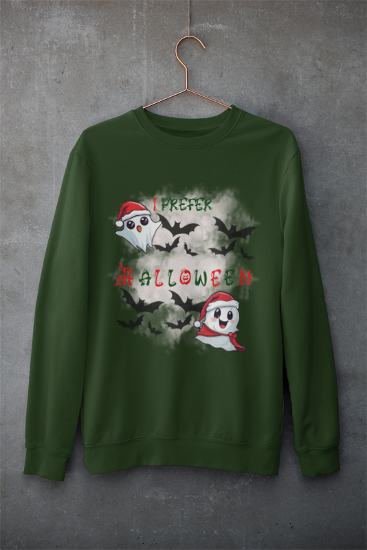 I Prefer Halloween Ghost Crewneck Sweatshirt — Kawaii Gothic Christmas