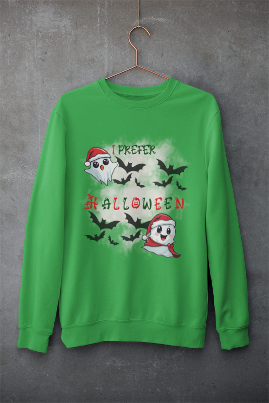 I Prefer Halloween Ghost Crewneck Sweatshirt — Kawaii Gothic Christmas