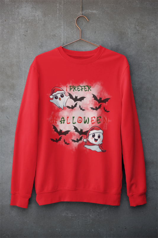 I Prefer Halloween Ghost Crewneck Sweatshirt — Kawaii Gothic Christmas