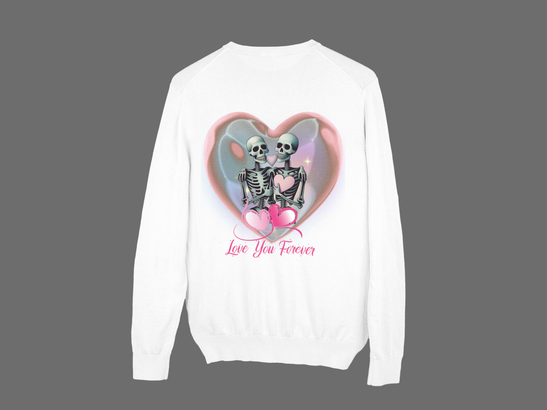 Love You Forever Skeleton Crewneck Sweatshirt — Gothic Valentine's Couples