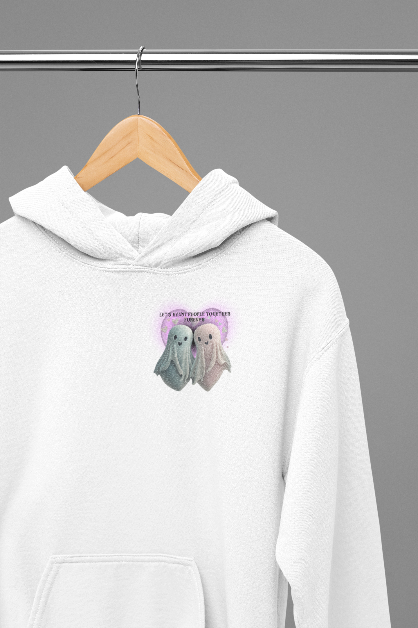 Let's Haunt People Together Forever Hoodie — Gothic Valentine's Couples Ghost