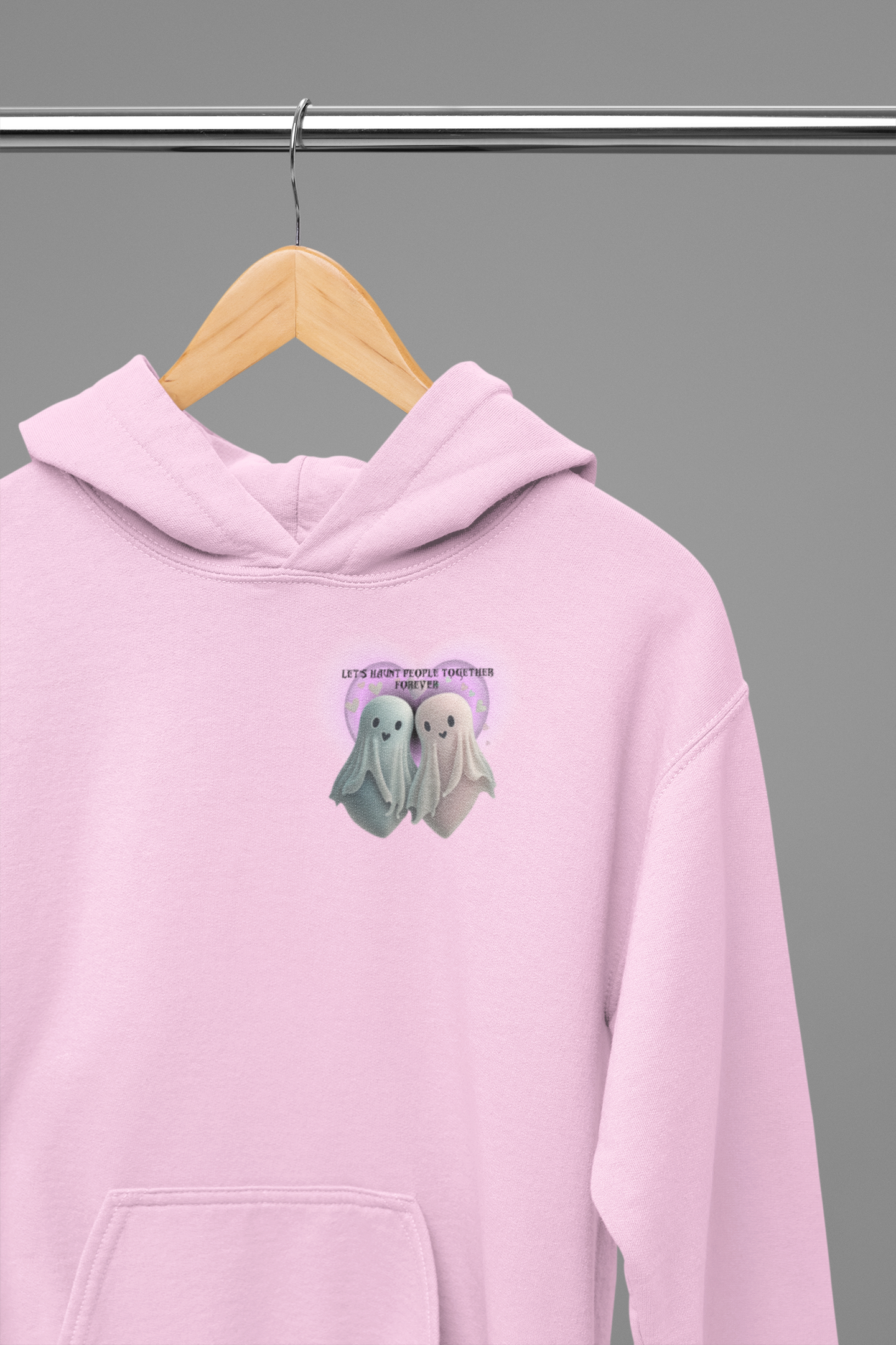 Let's Haunt People Together Forever Hoodie — Gothic Valentine's Couples Ghost