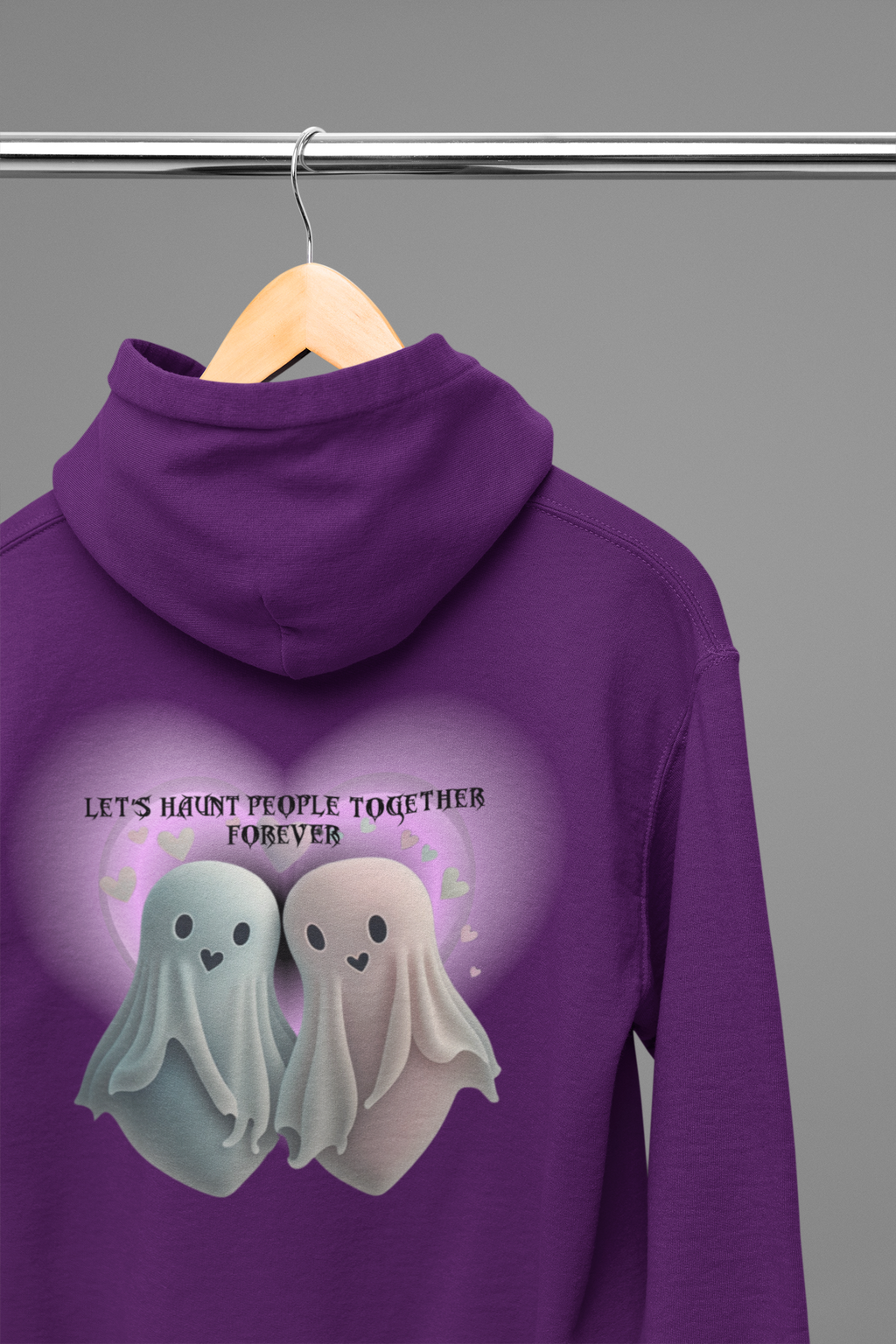 Let's Haunt People Together Forever Hoodie — Gothic Valentine's Couples Ghost