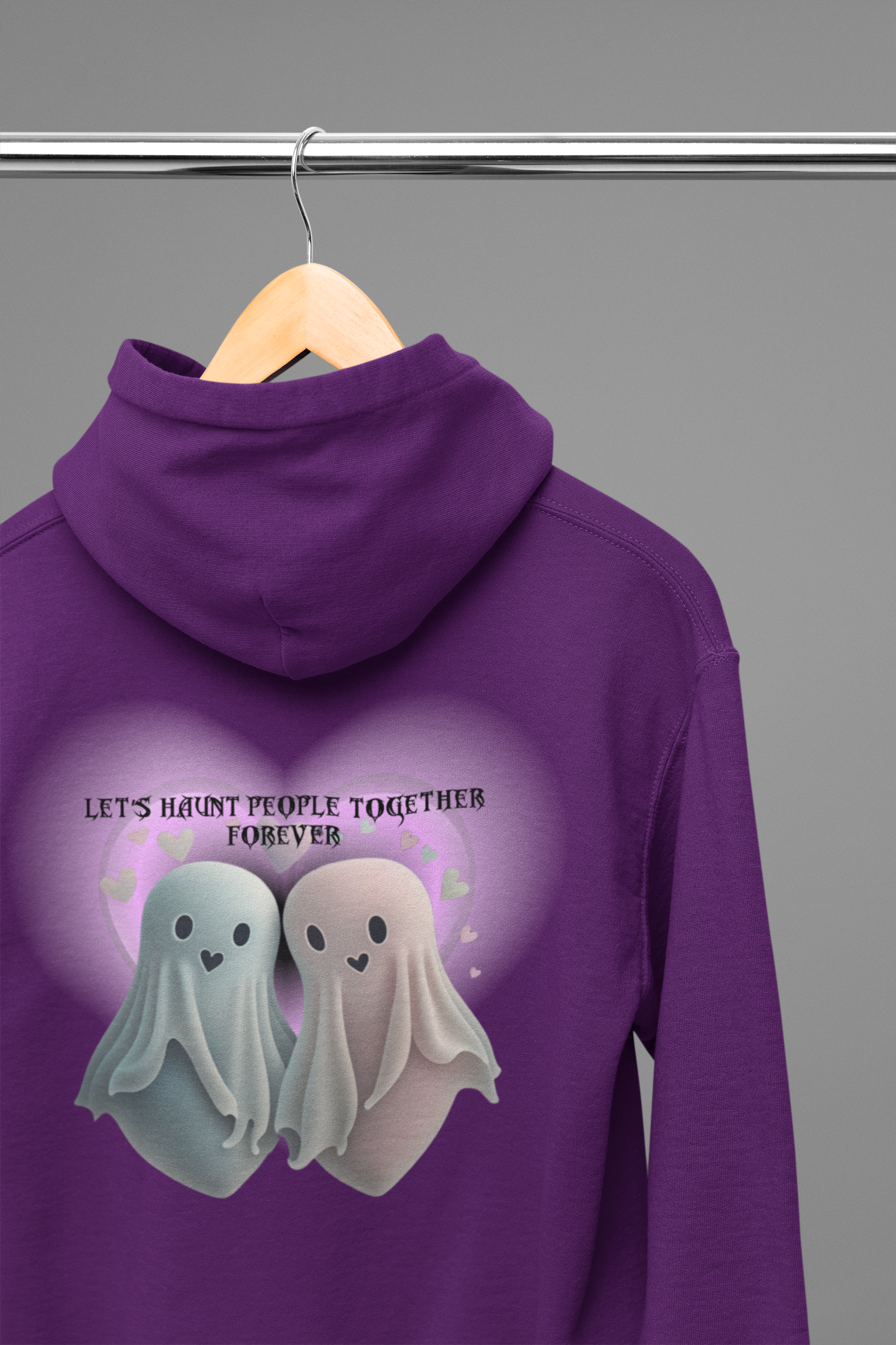 Let's Haunt People Together Forever Hoodie — Gothic Valentine's Couples Ghost