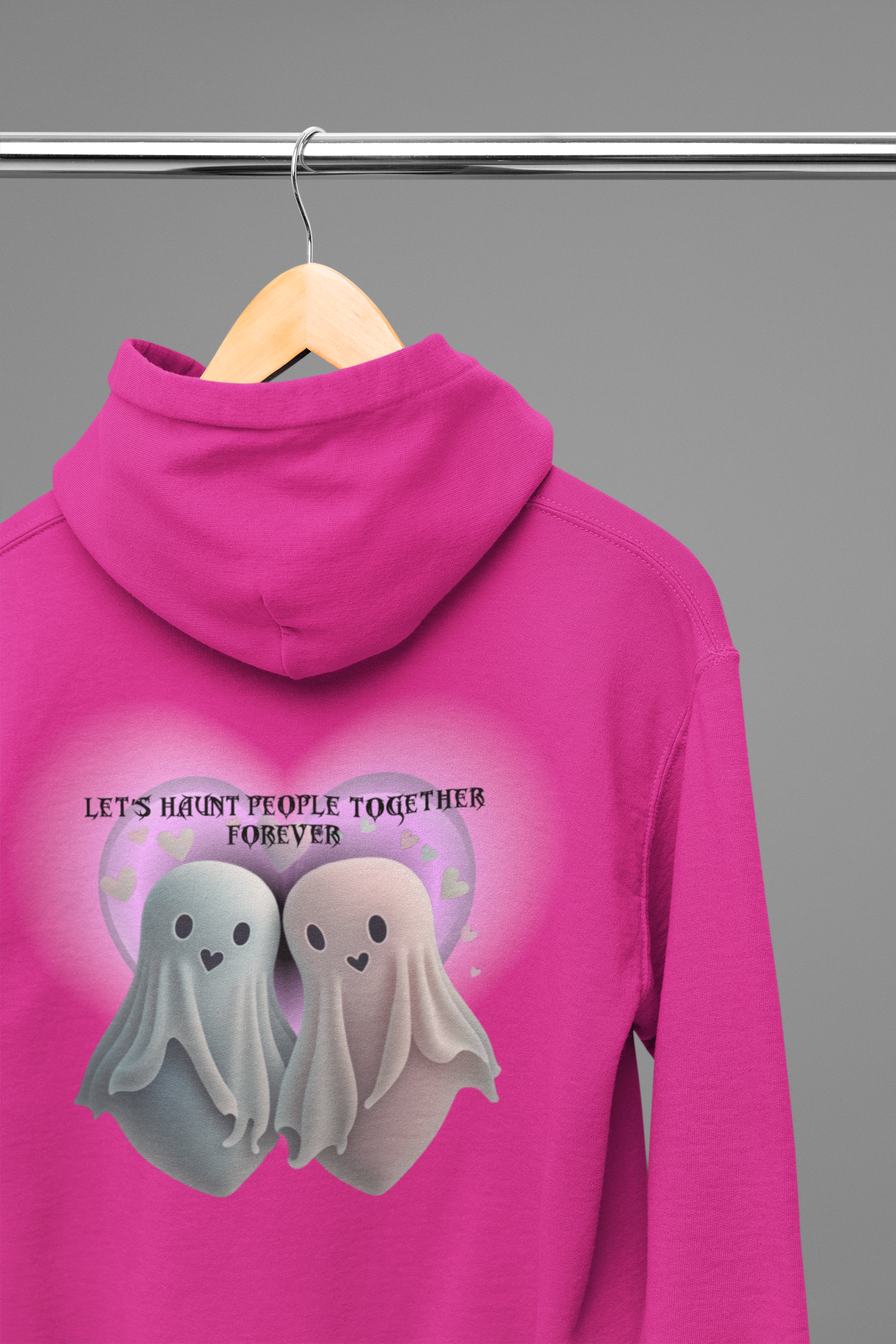Let's Haunt People Together Forever Hoodie — Gothic Valentine's Couples Ghost