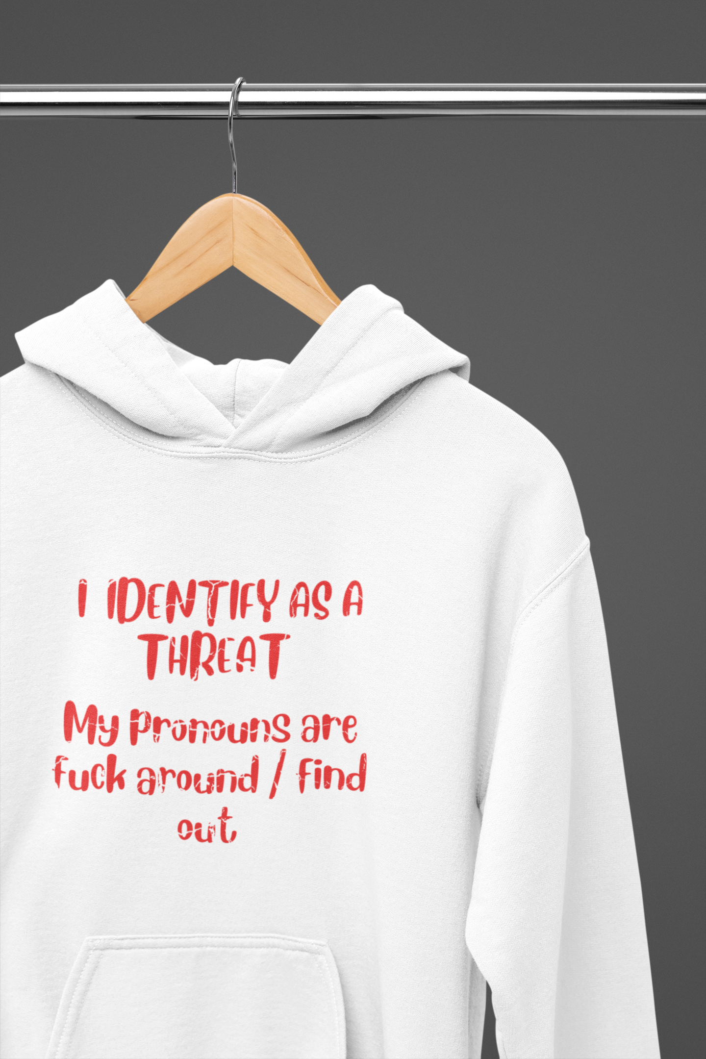 I Identify As a Threat Hoodie — My Pronouns Are Fuck Around Find Out