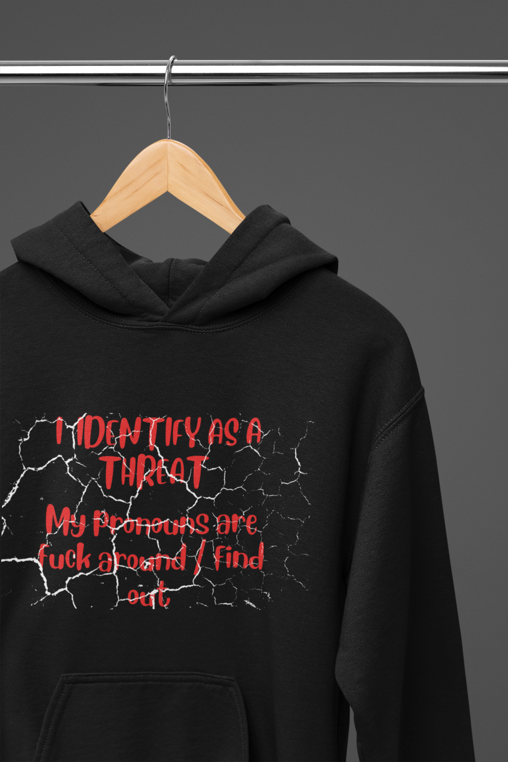 I Identify As a Threat Hoodie — My Pronouns Are Fuck Around Find Out