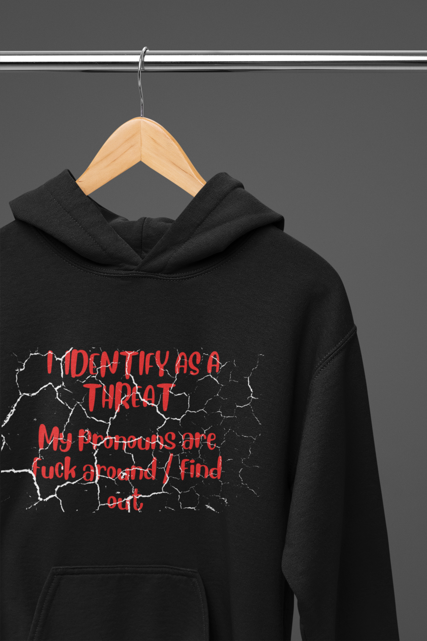 I Identify As a Threat Hoodie — My Pronouns Are Fuck Around Find Out