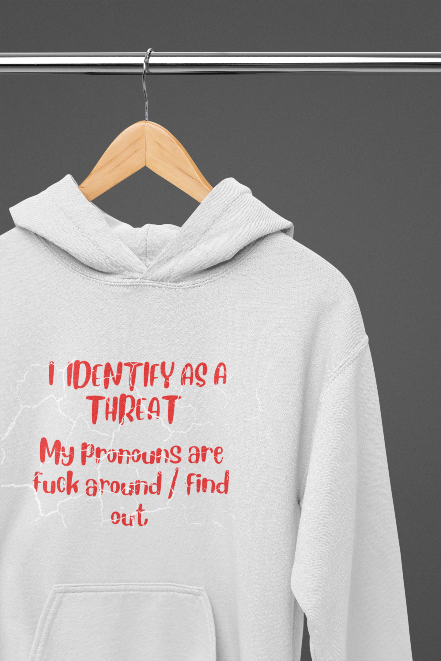 I Identify As a Threat Hoodie — My Pronouns Are Fuck Around Find Out