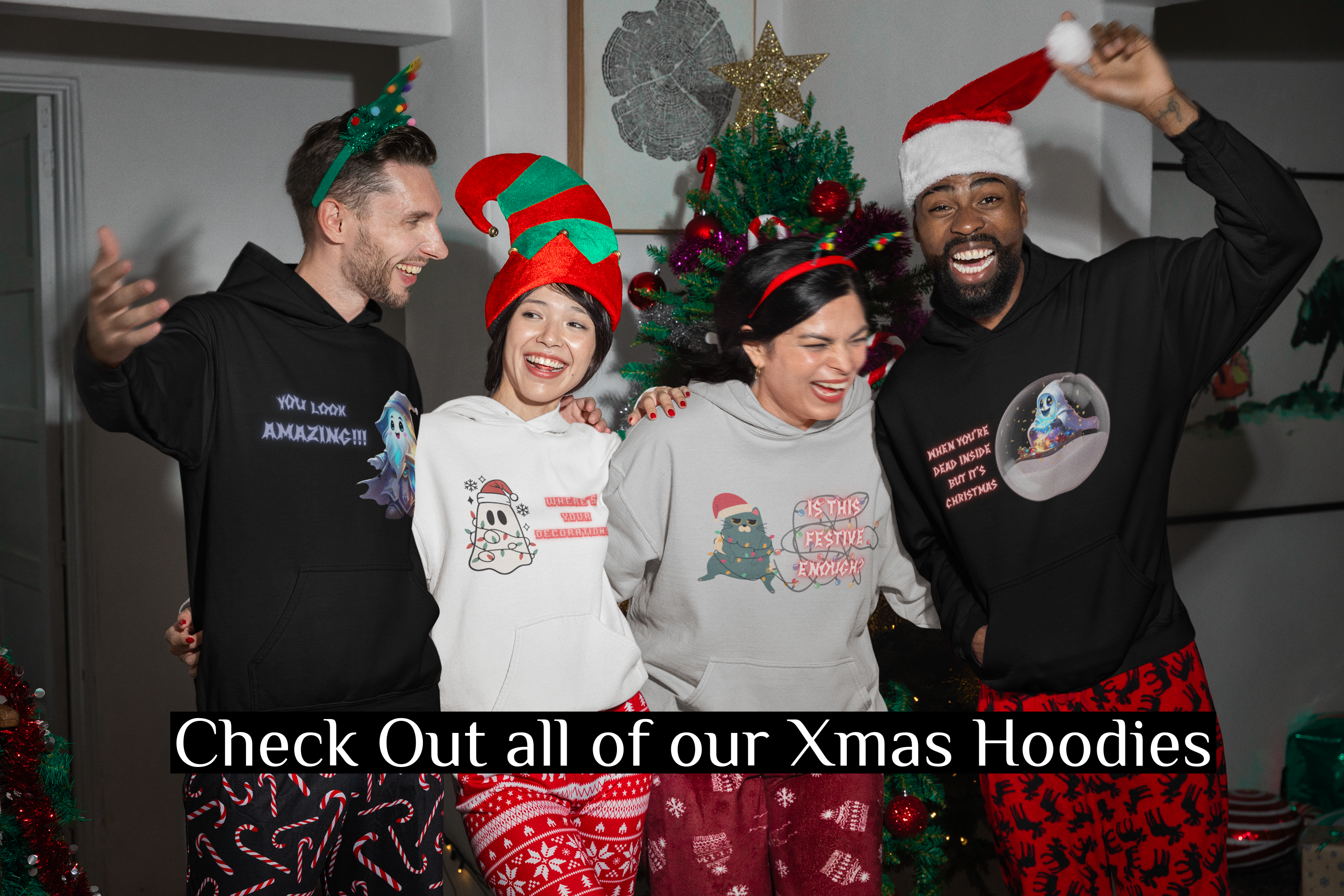 Is This Festive Enough Cat Hoodie — Grumpy Christmas Cat Pullover
