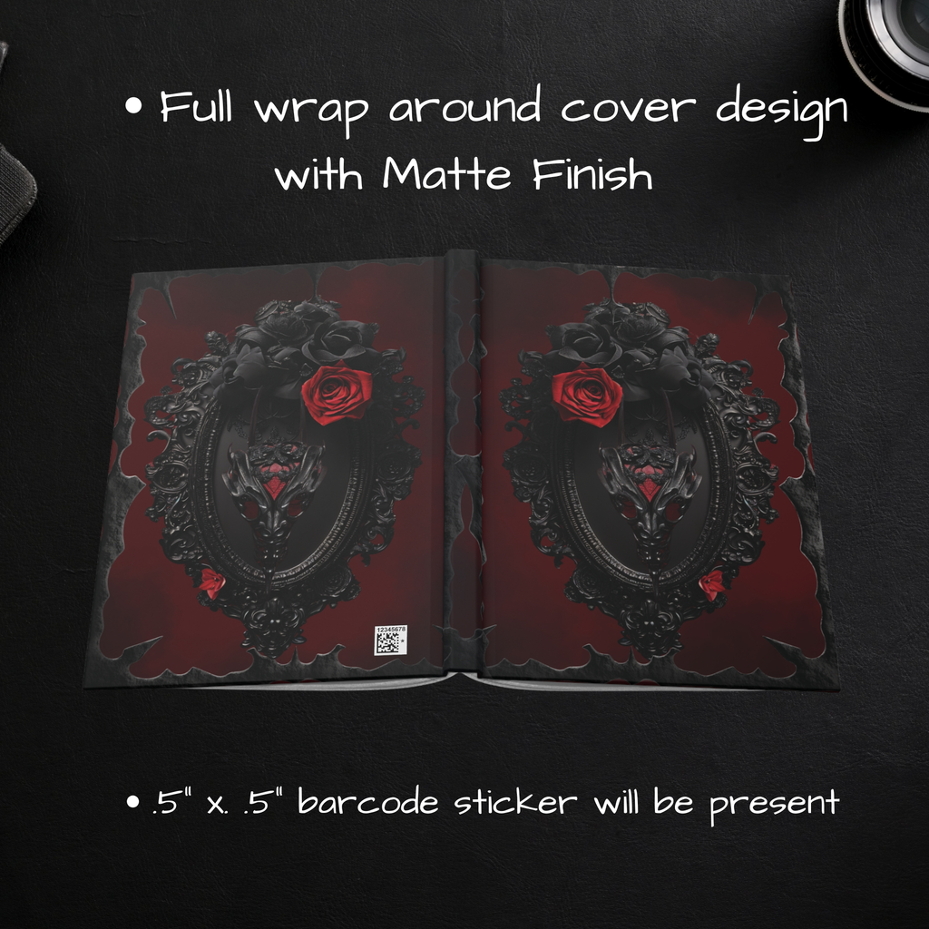 Gothic Mirror Journal – Red & Black Hardcover Matte Lined Notebook
