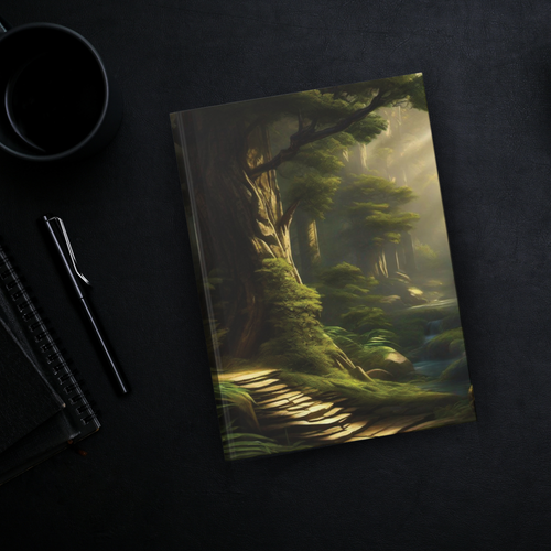 Dark academia journal – hardcover magical forest witch cover art with matte finish