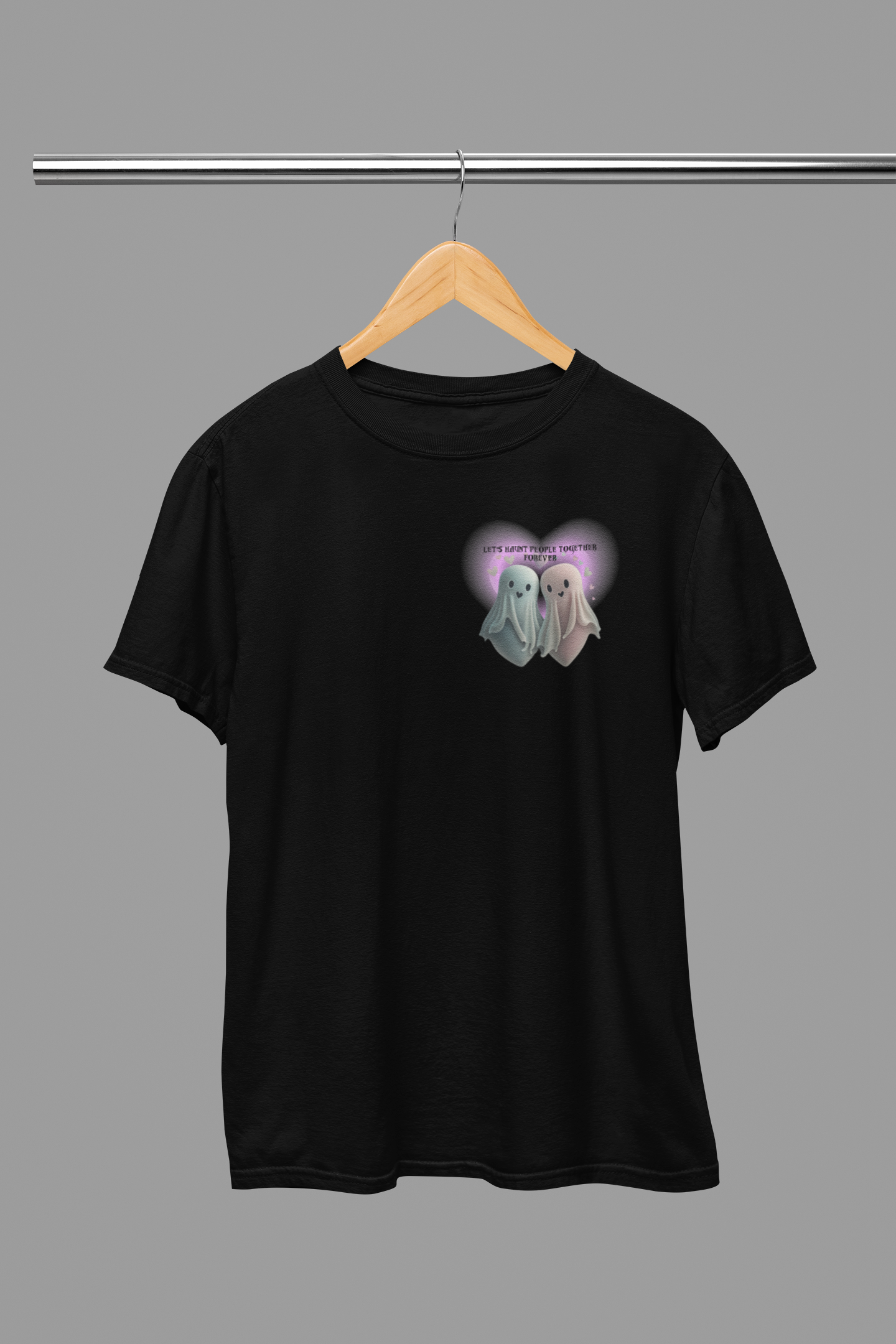 "Let's Haunt People Together Forever" Ghost Couples T-Shirt — Matching Halloween Tee
