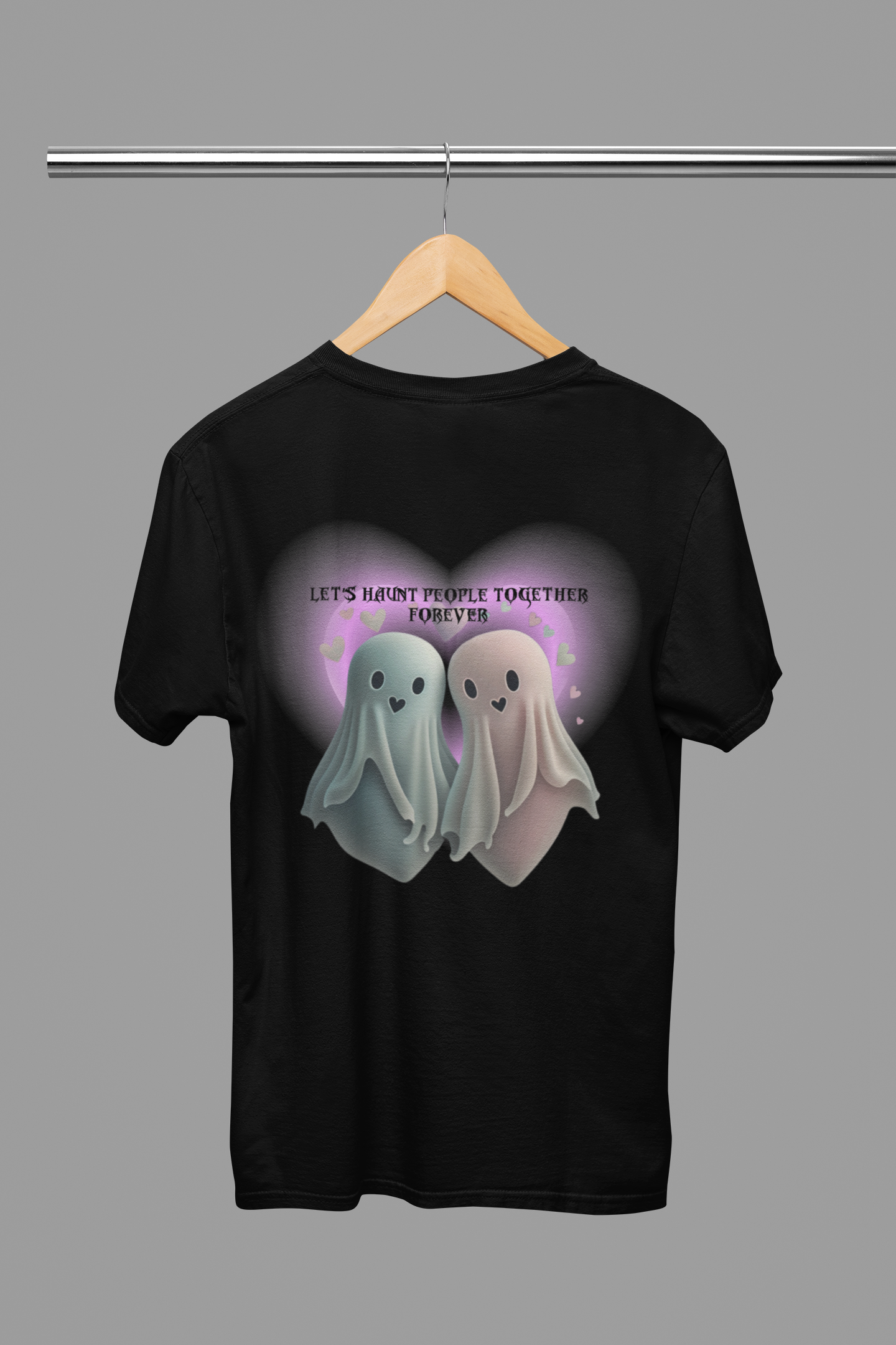 "Let's Haunt People Together Forever" Ghost Couples T-Shirt — Matching Halloween Tee