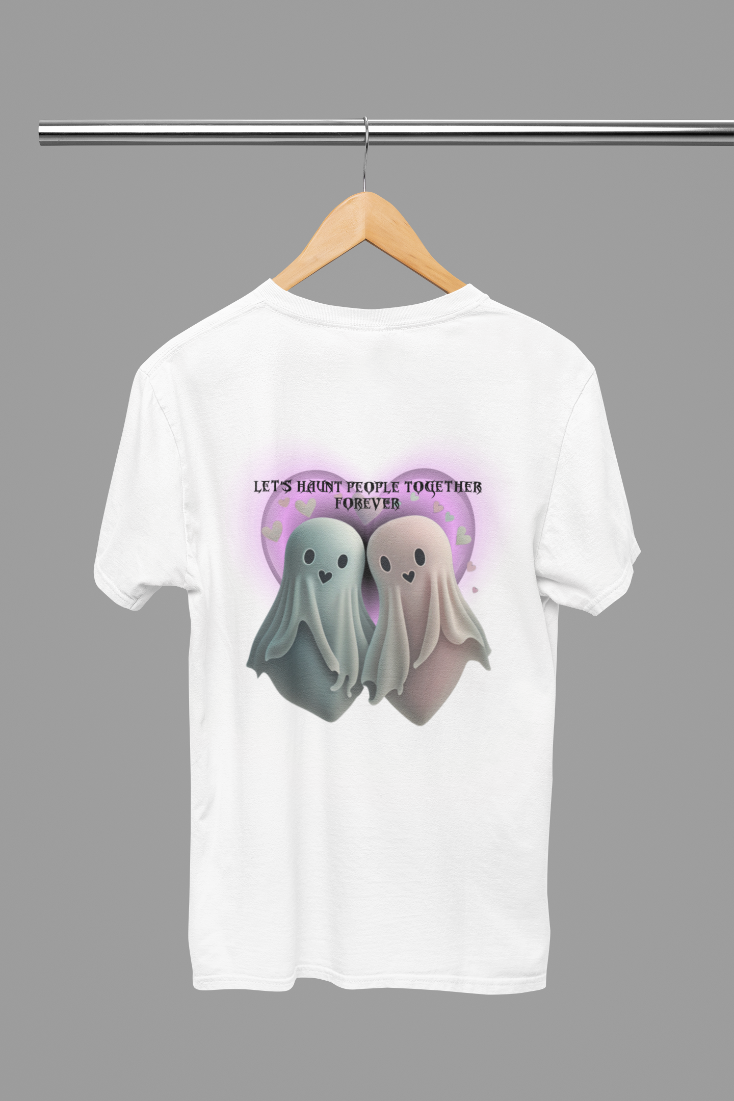 "Let's Haunt People Together Forever" Ghost Couples T-Shirt — Matching Halloween Tee