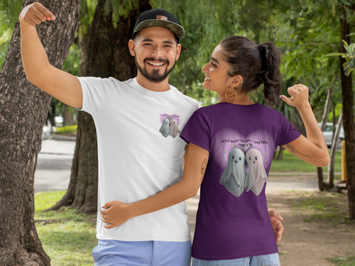 "Let's Haunt People Together Forever" Ghost Couples T-Shirt — Matching Halloween Tee