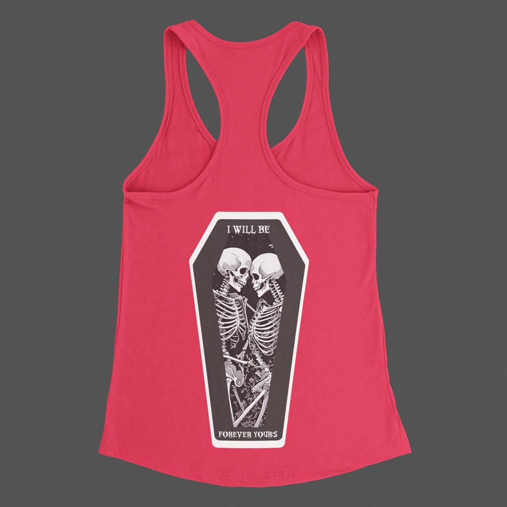 Gothic Skeleton Heart "Forever Yours" Racerback Tank Top — Dark Romance Front & Back