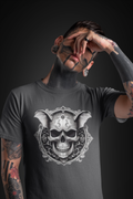 Gothic Bat Skull Crest T-Shirt — Dark Academia Graphic Tee