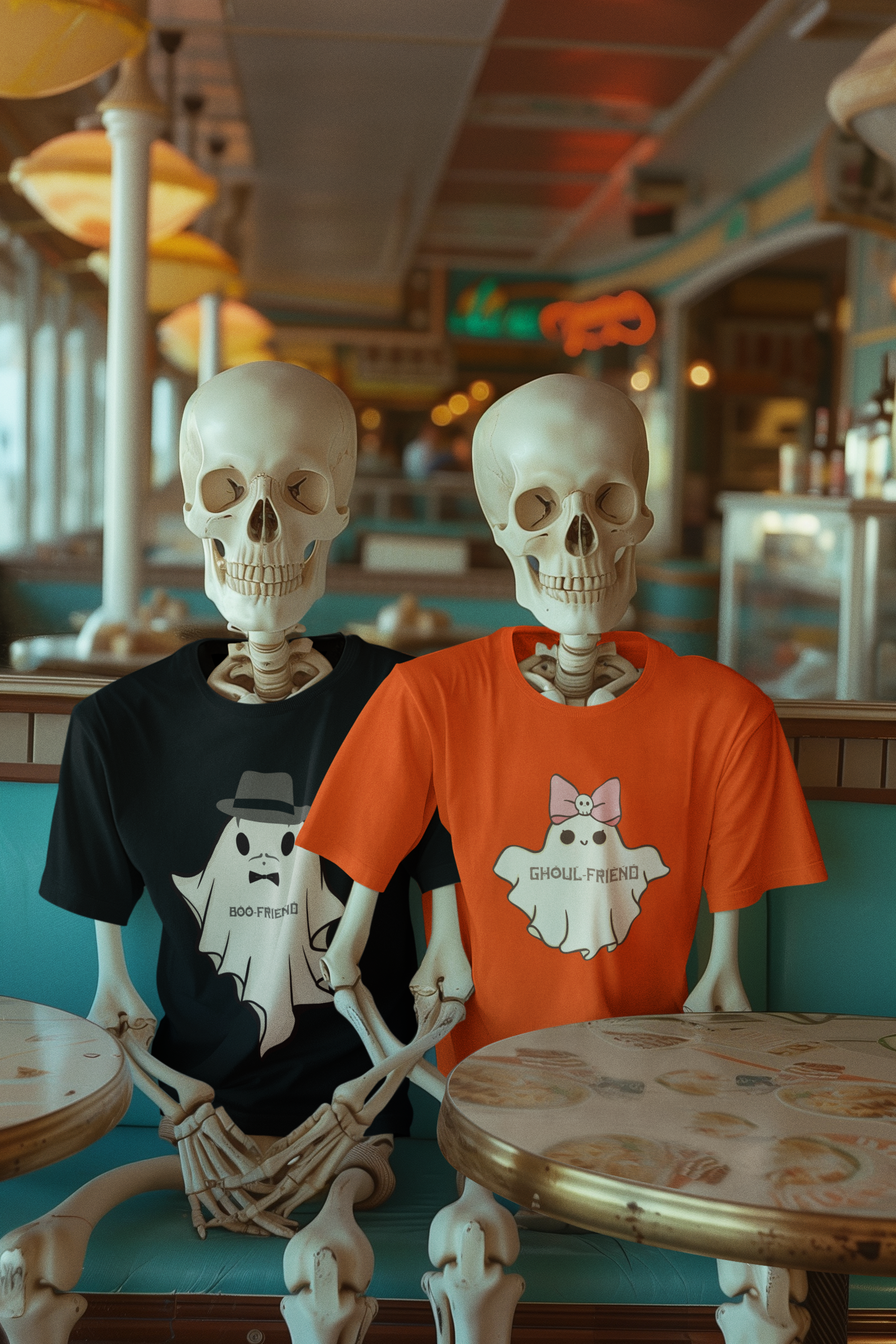 "Ghoul-Friend & Boo-Friend" Matching Ghost Couples T-Shirt — Halloween Matching Tee