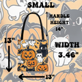 Kawaii Halloween Cat & Pumpkin Tote Bag — Spooky Cute Pattern