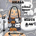 Kawaii Halloween Cat & Pumpkin Tote Bag — Spooky Multi-Cat Pattern